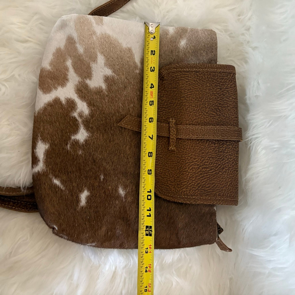 Myra Bag Hair-On Brown & White Cowhide Backpack One Size - Picture 7 of 13